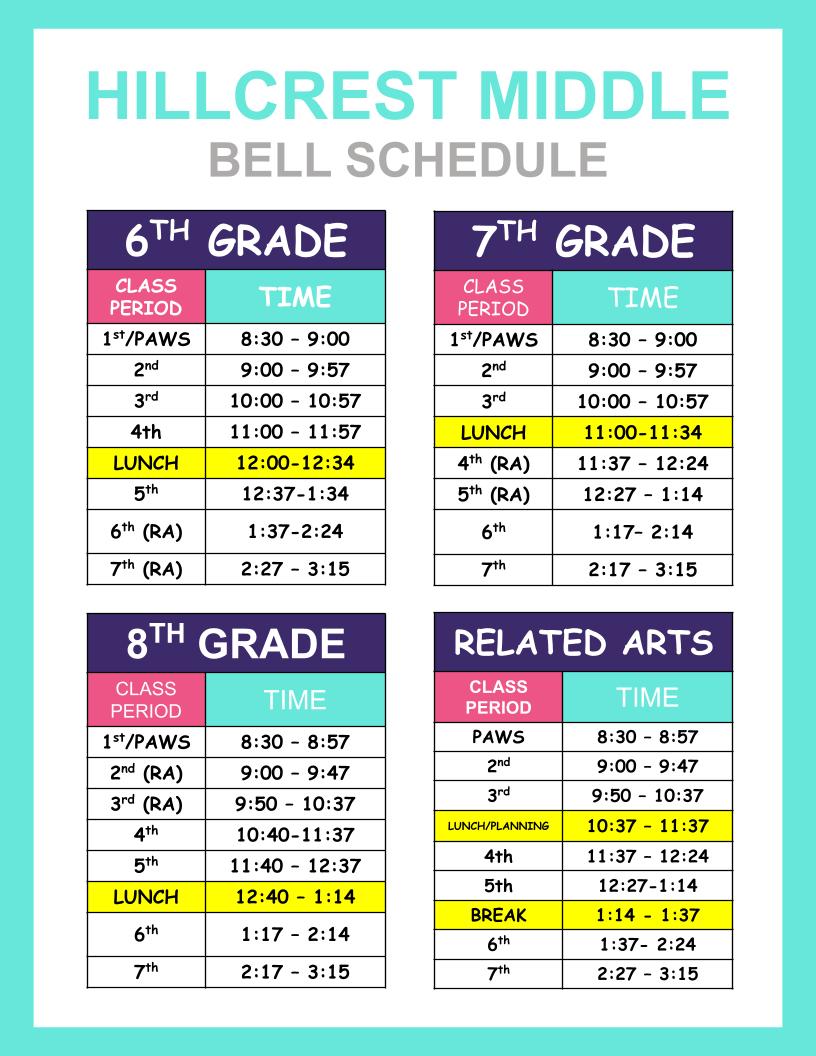 bell schedule
